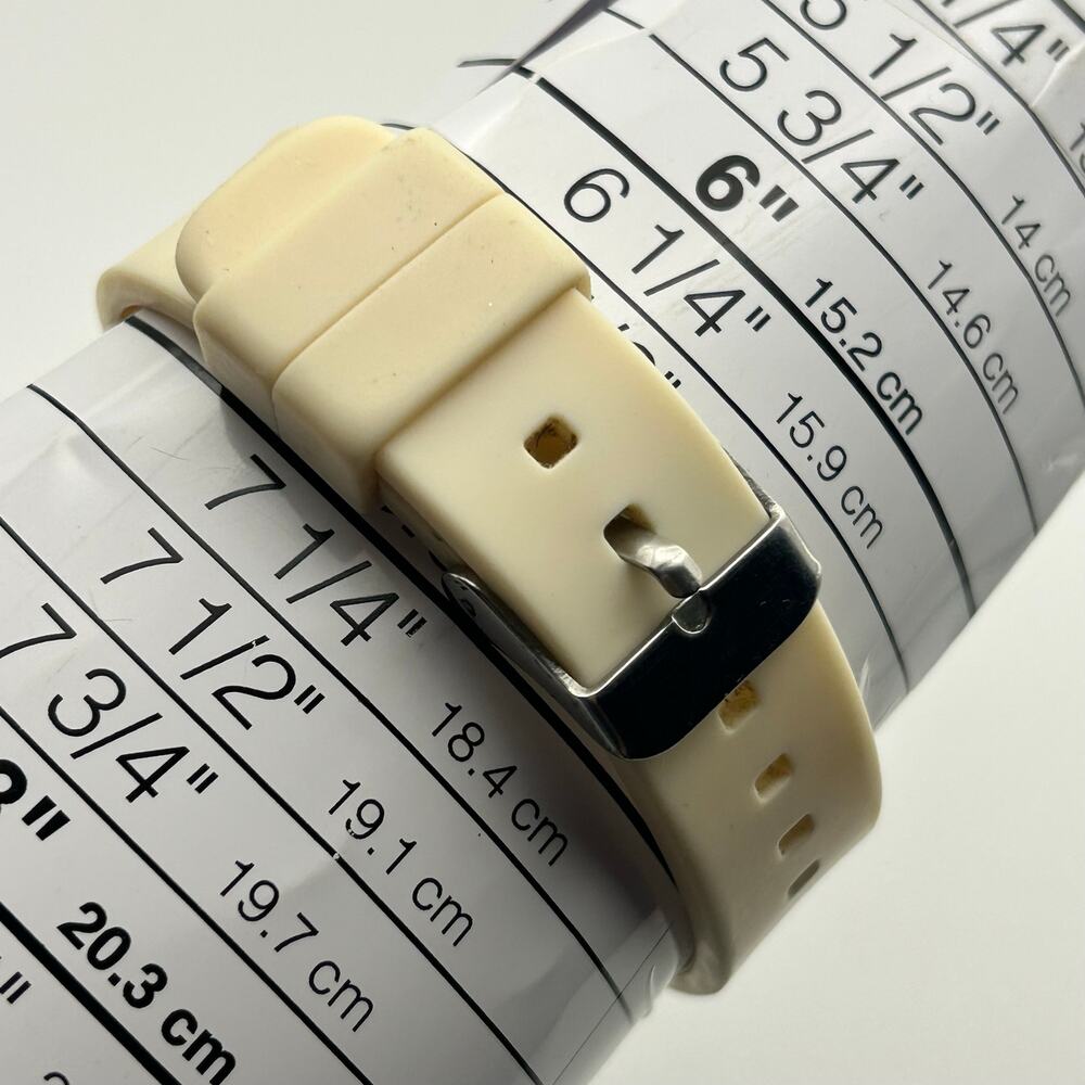 Multi-colored Crystal Hourly Dial White Silicon Band Elegant Watch, Working - Picture 8 of 8